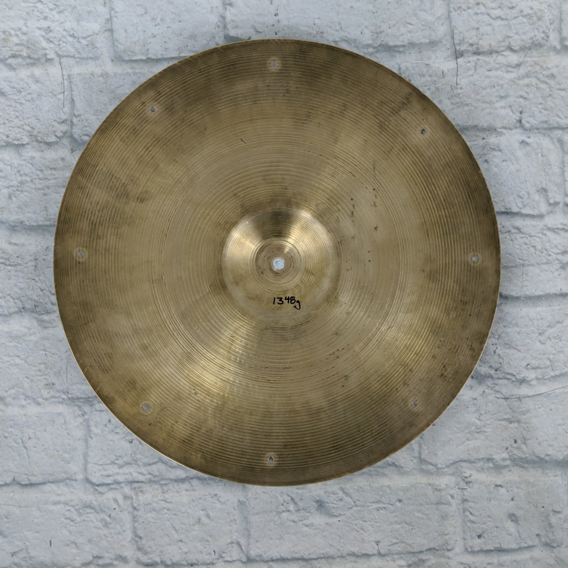 Vintage 60's Avedis Zildjian 18” Stamp Thin Crash W/o Rivets 1348g