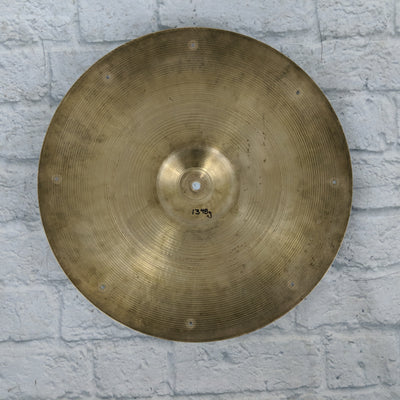 Vintage 60's Avedis Zildjian 18” Stamp Thin Crash W/o Rivets 1348g