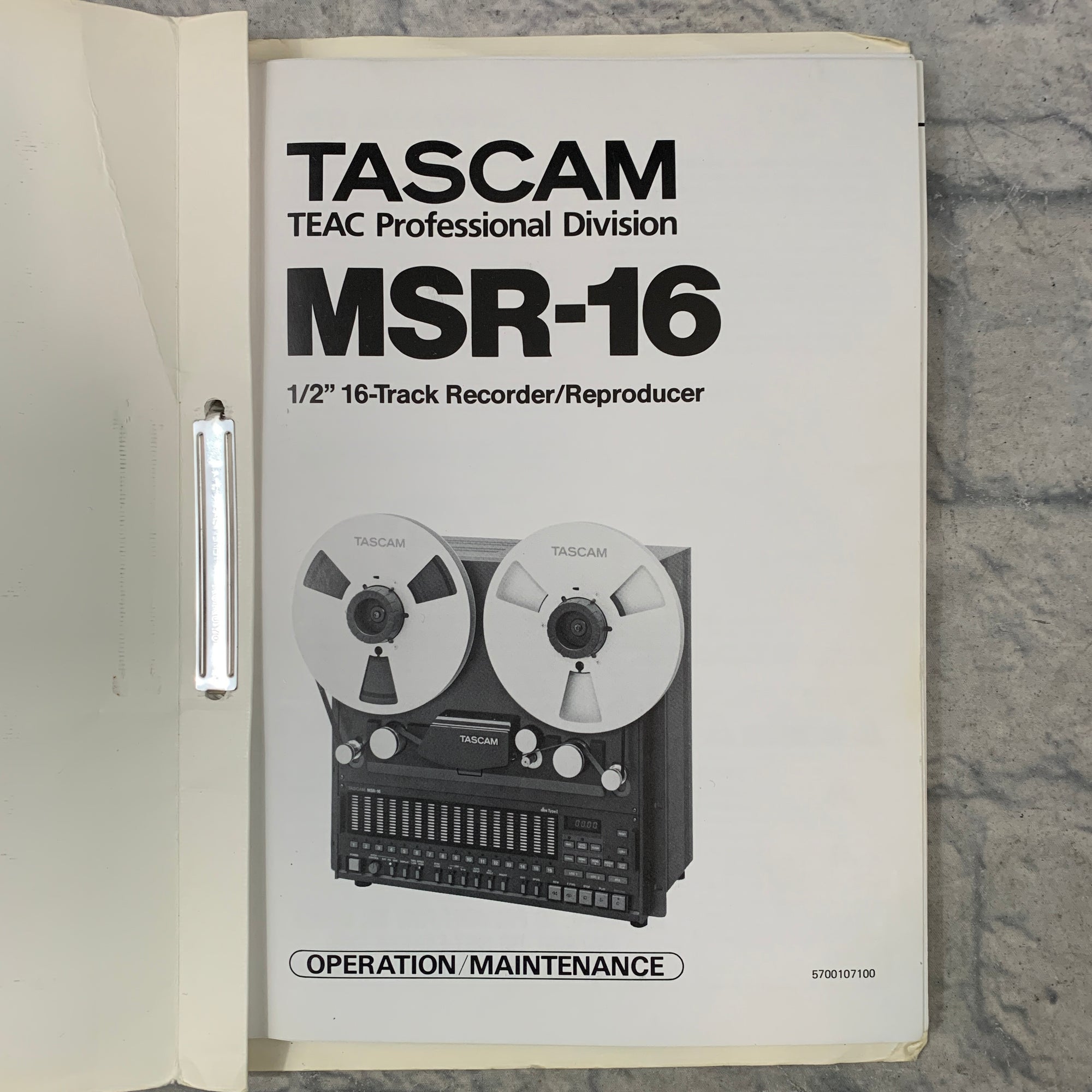 Tascam MSR-16 Studio Reel to Reel 1/2 Tape Recorder MIJ TEAC - Evolution  Music