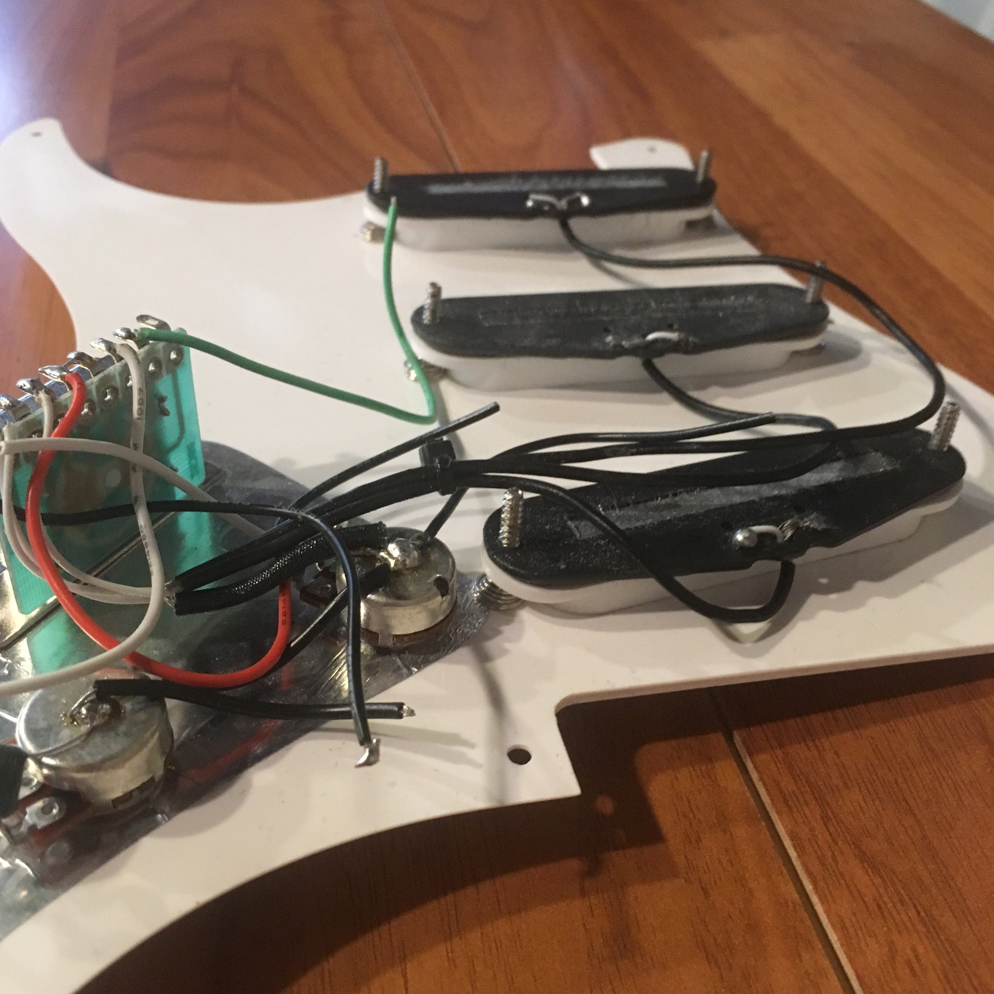 Loaded Strat Pickguard Missing 1 Potentiometer
