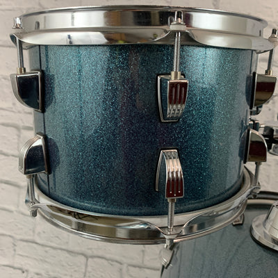 Ludwig Breakbeats 16 BD / 13 FL / 10 RT /14 SD - Azure Sparkle Drum Kit w/ Bags