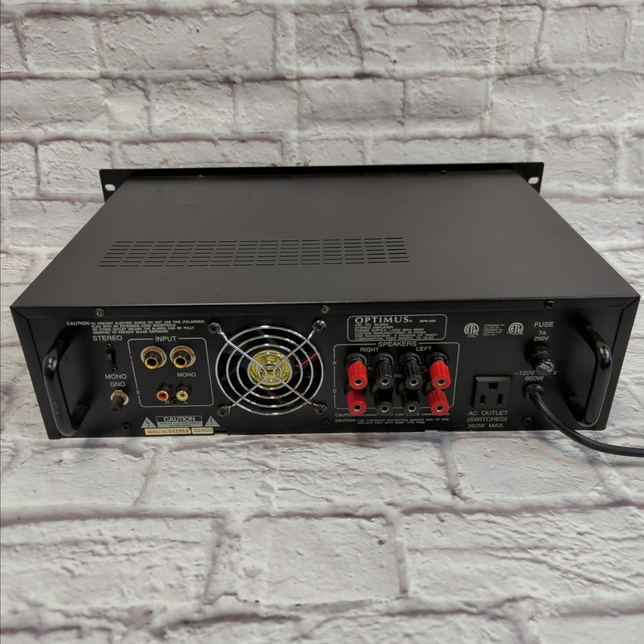 Optimus MPA-250 Power Amp