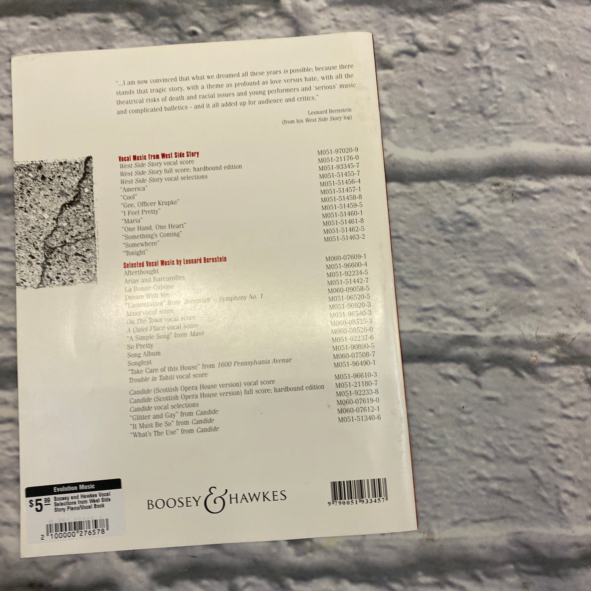 Boosey and Hawkes Vocal Selections from West Side Story Piano/Vocal Book