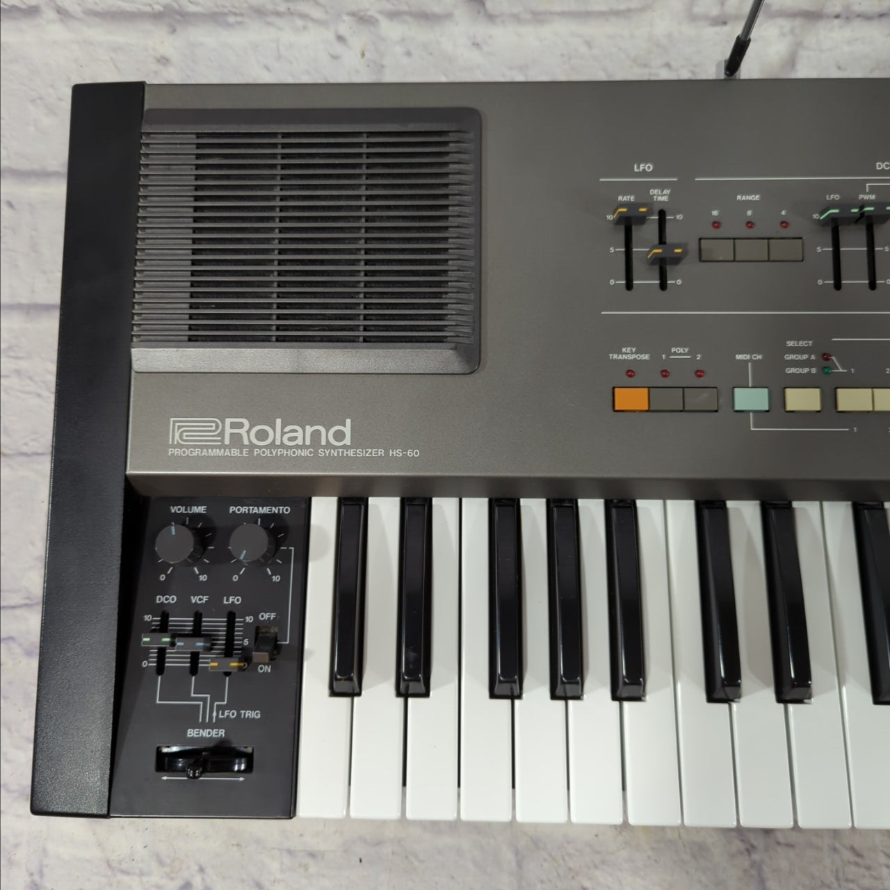 Vintage 1980s Roland HS-60 SynthPlus 60 Synthesizer with Case
