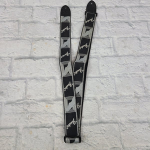 Fender Black-and-Silver Woven Nylon Guitar Strap