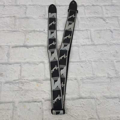 Fender Black-and-Silver Woven Nylon Guitar Strap
