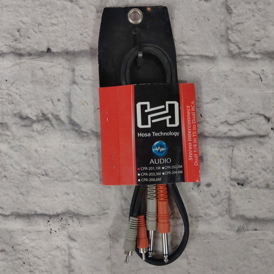 Hosa CPR-201 Stereo Interconnect Dual 1/4 TS to Dual RCA - 1M