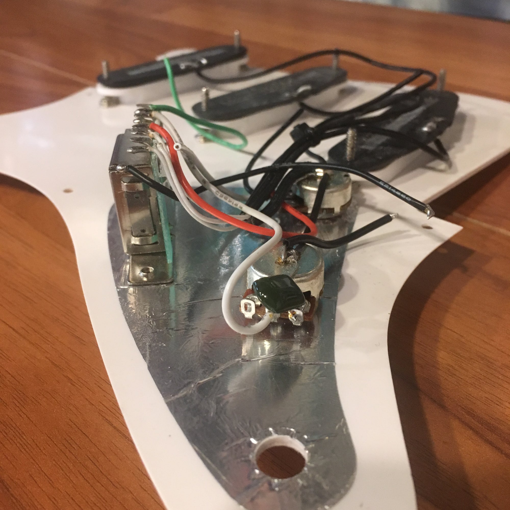 Loaded Strat Pickguard Missing 1 Potentiometer