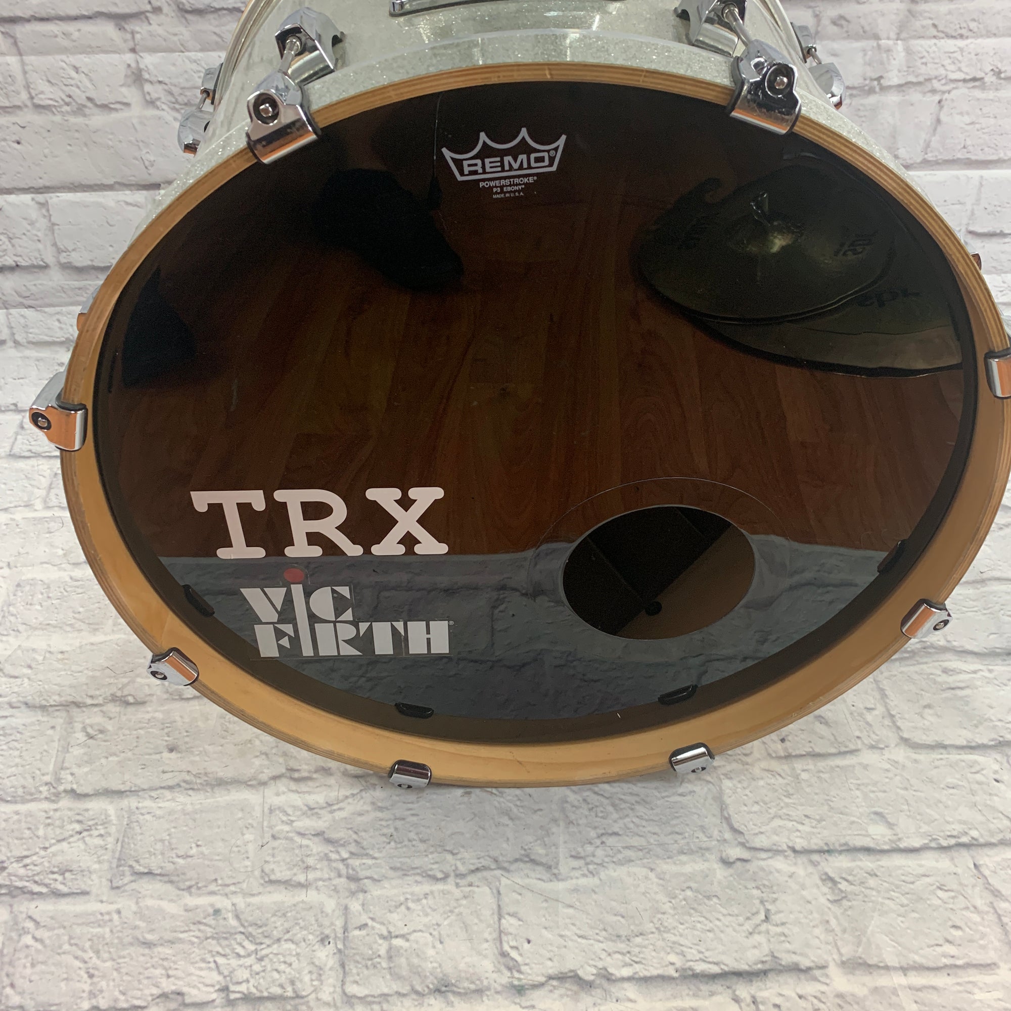 Pearl Vision Silver Sparkle 4 Piece Drum Kit