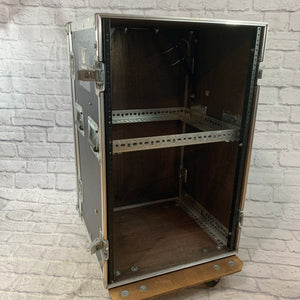 Unknown 18 Unit Rolling Rack Case w/ Amplifier Rack