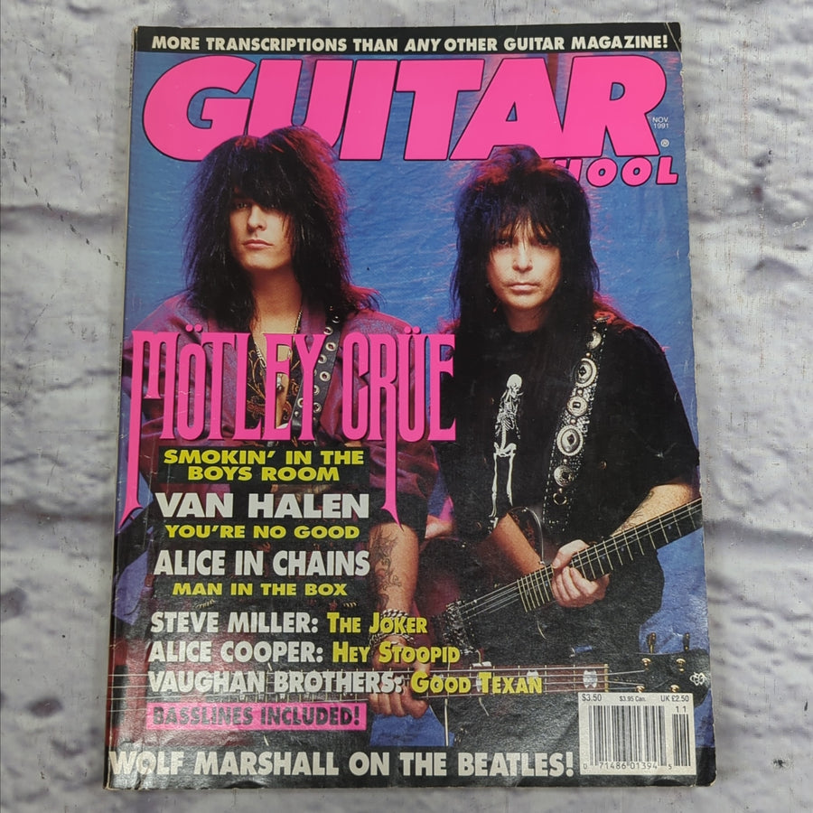 Guitar School November 1991 Motley Crue Guitar Magazine
