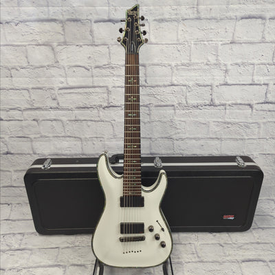Schecter Hellraiser C-7 Electric Guitar - White w/ Gator Hardcase