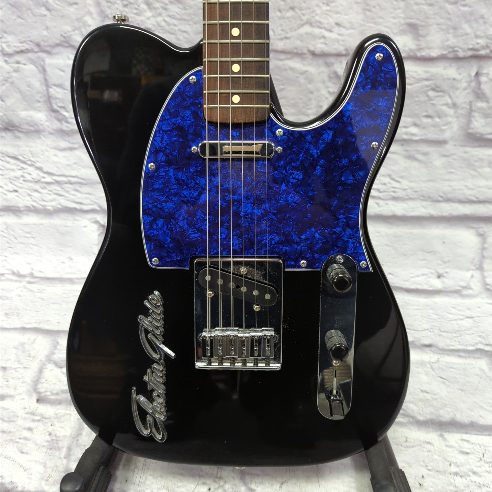 Partscaster ElectraGlide Telecaster Electric Guitar with Barbed Wire Etched Neck