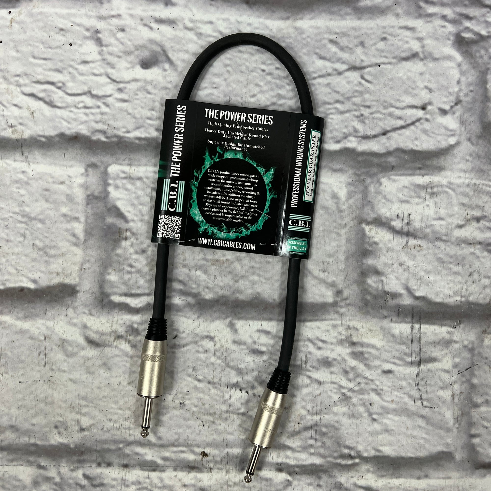 CBI 14-Gauge 1/4" Premium Speaker Cable - 2'