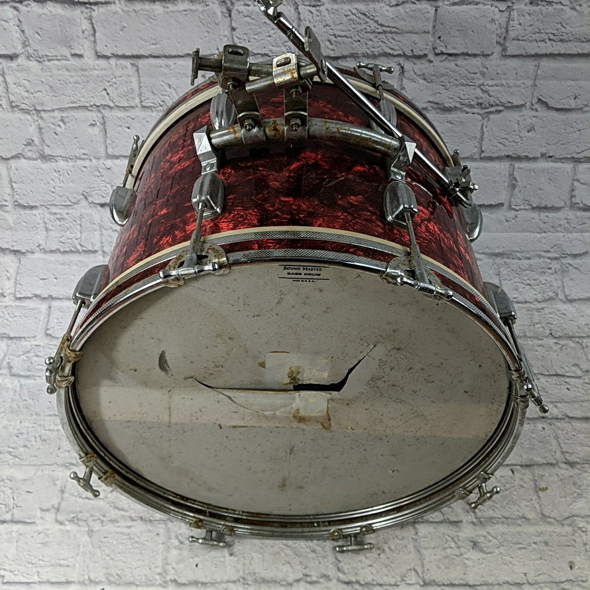 Unknown Japan 20 Bass Drum Red Shell Wrap