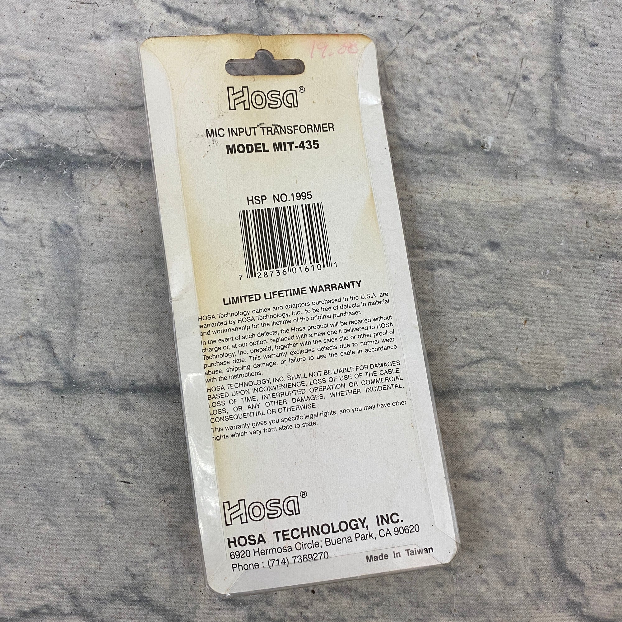 Hosa MIT-435 Mic Input Transformer Adapter