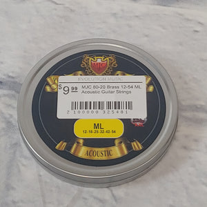 MJC 80-20 Brass 12-54 ML Acoustic Guitar Strings