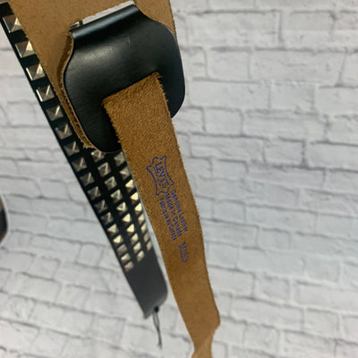 Levy's M1SD2 Leather Guitar Strap 2 1/2" with Metal Studs Black