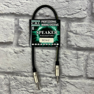 CBI 14-Gauge 1/4" Premium Speaker Cable - 2'