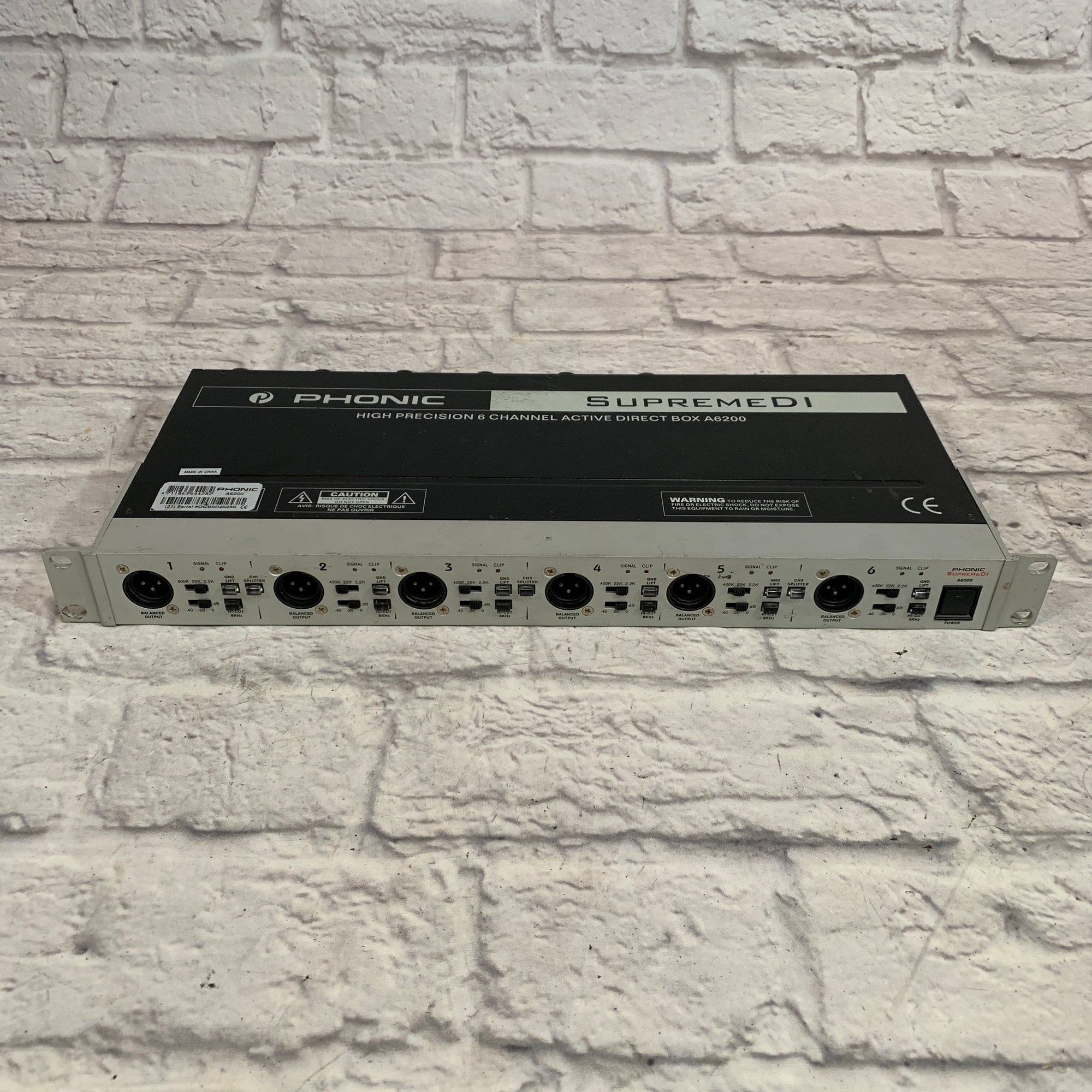 Phonic A6200 Supreme DI High Precision 6 Channel Active Direct Box