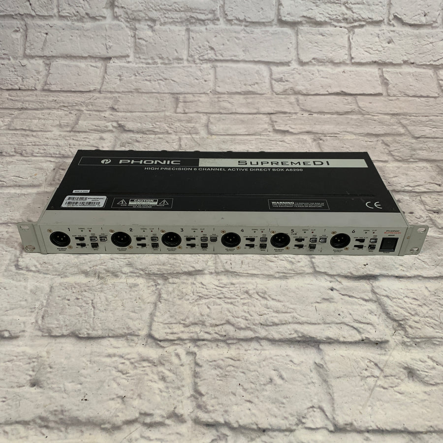 Phonic A6200 Supreme DI High Precision 6 Channel Active Direct Box