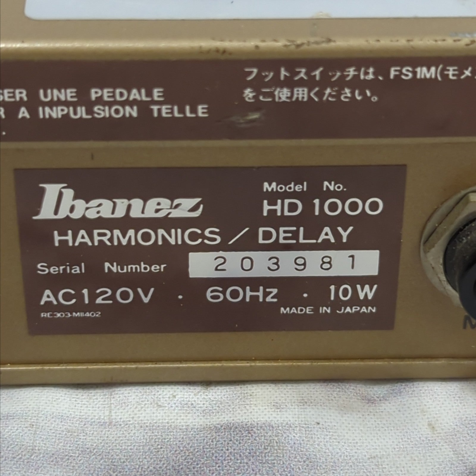 Ibanez HD1000 Rack Harmonics Delay with FS1M Footswitch
