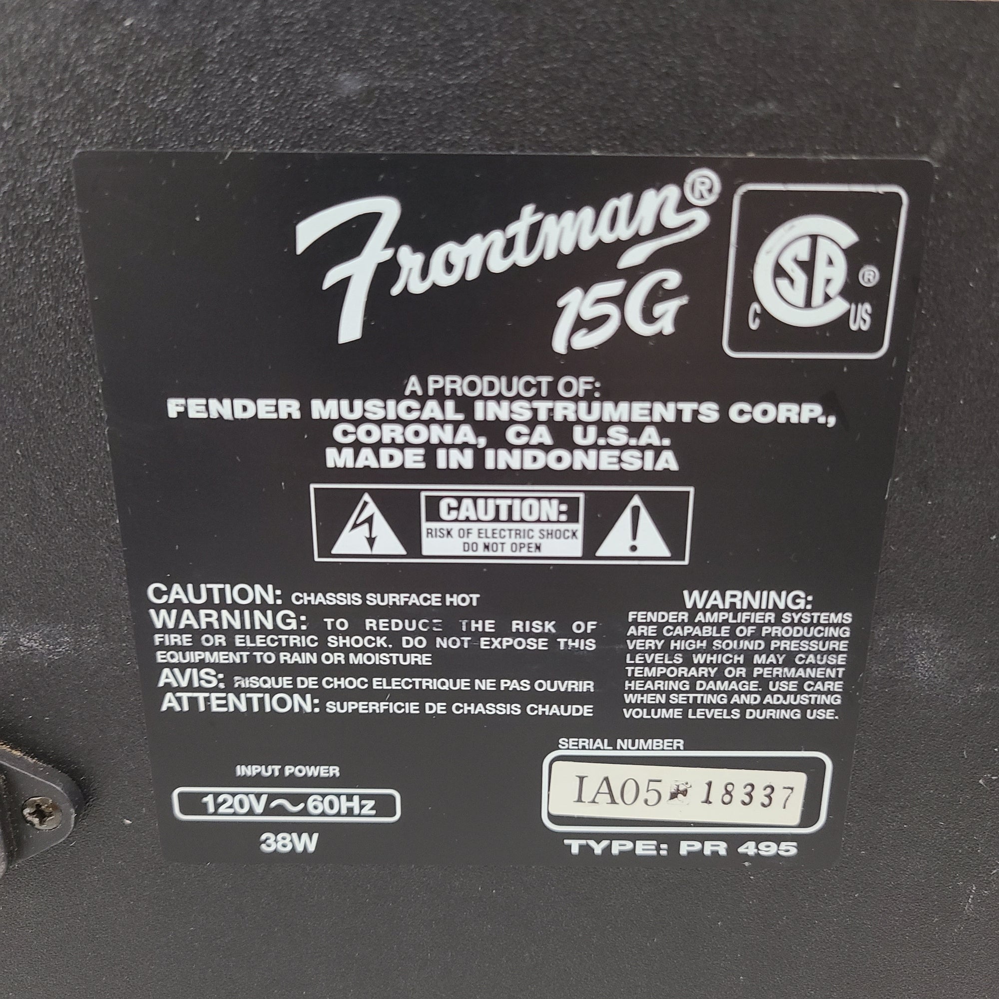 Fender Frontman 15G Guitar Amp 1x8