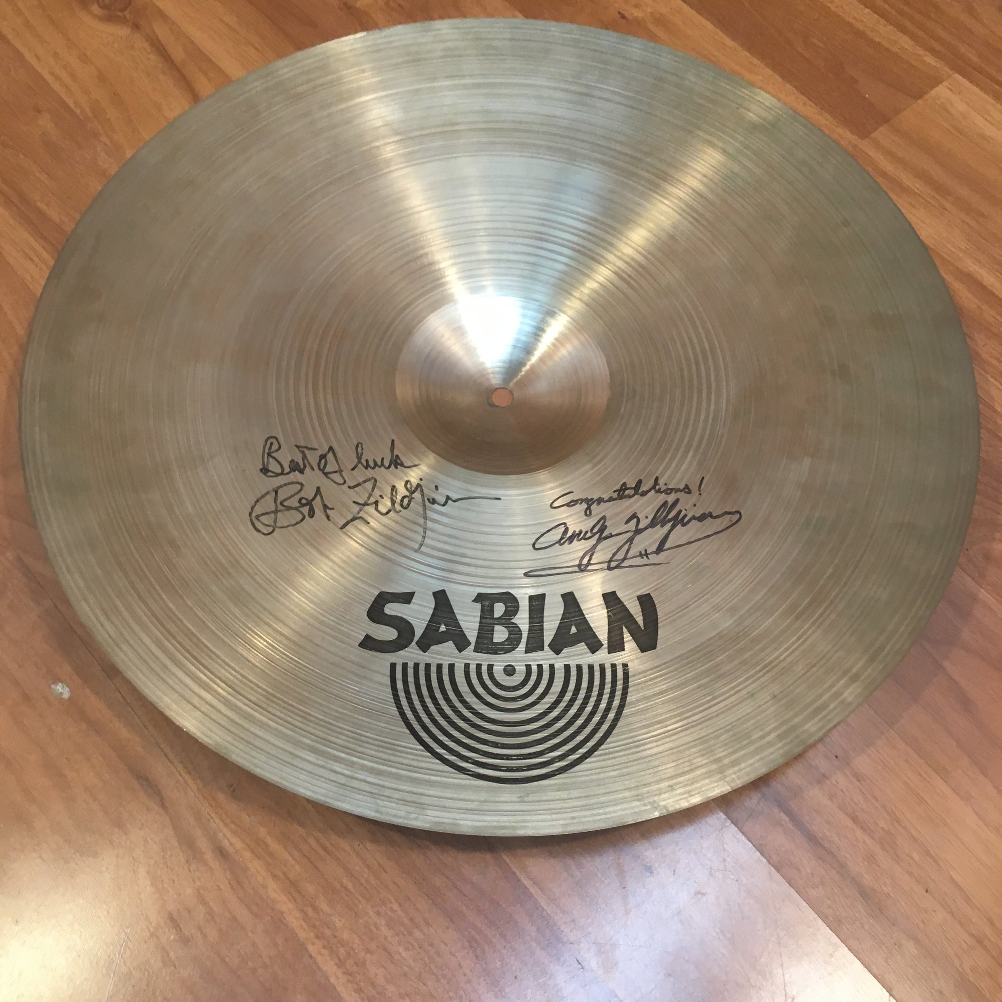 Sabian AA Medium Ride 20" Signed by Zildjian brothers