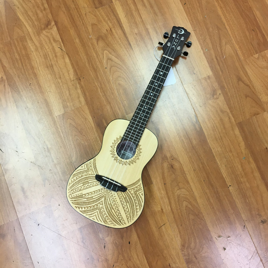 Luna Tapa SPR Soprano Ukulele Pattern Finish