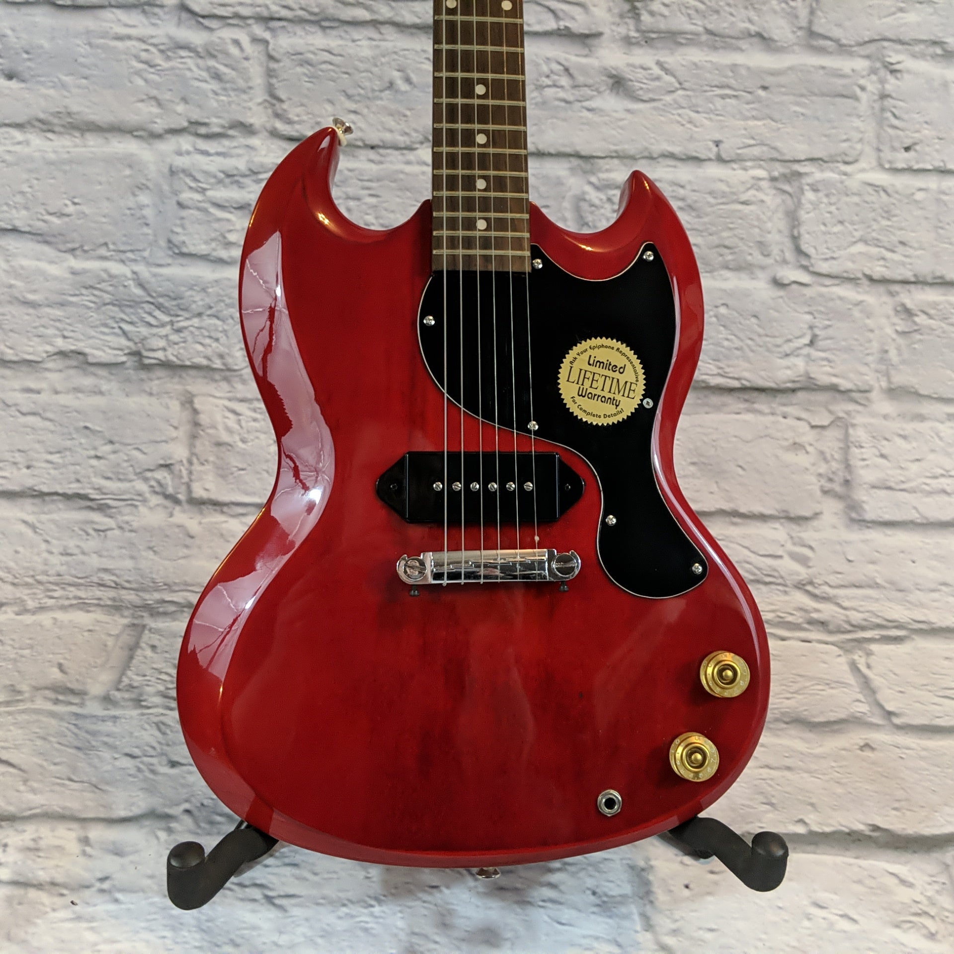 Epiphone SG Junior P90 Electric Guitar - Cherry - Evolution Music