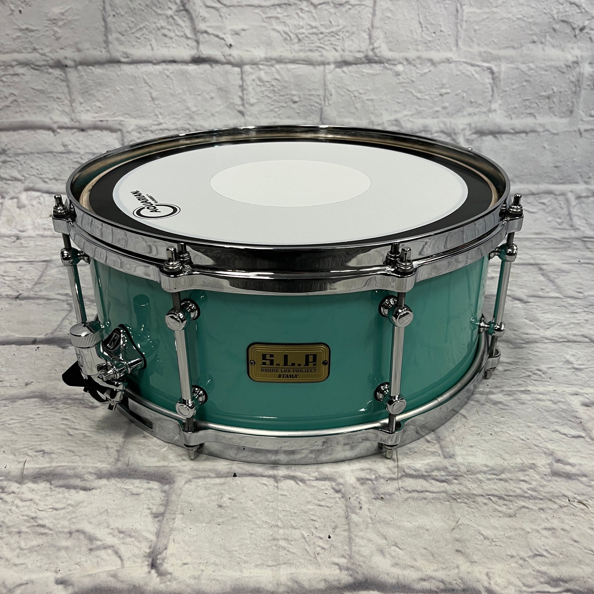 Tama S.L.P Fat Spruce Snare Turquoise 14x6.5" Snare