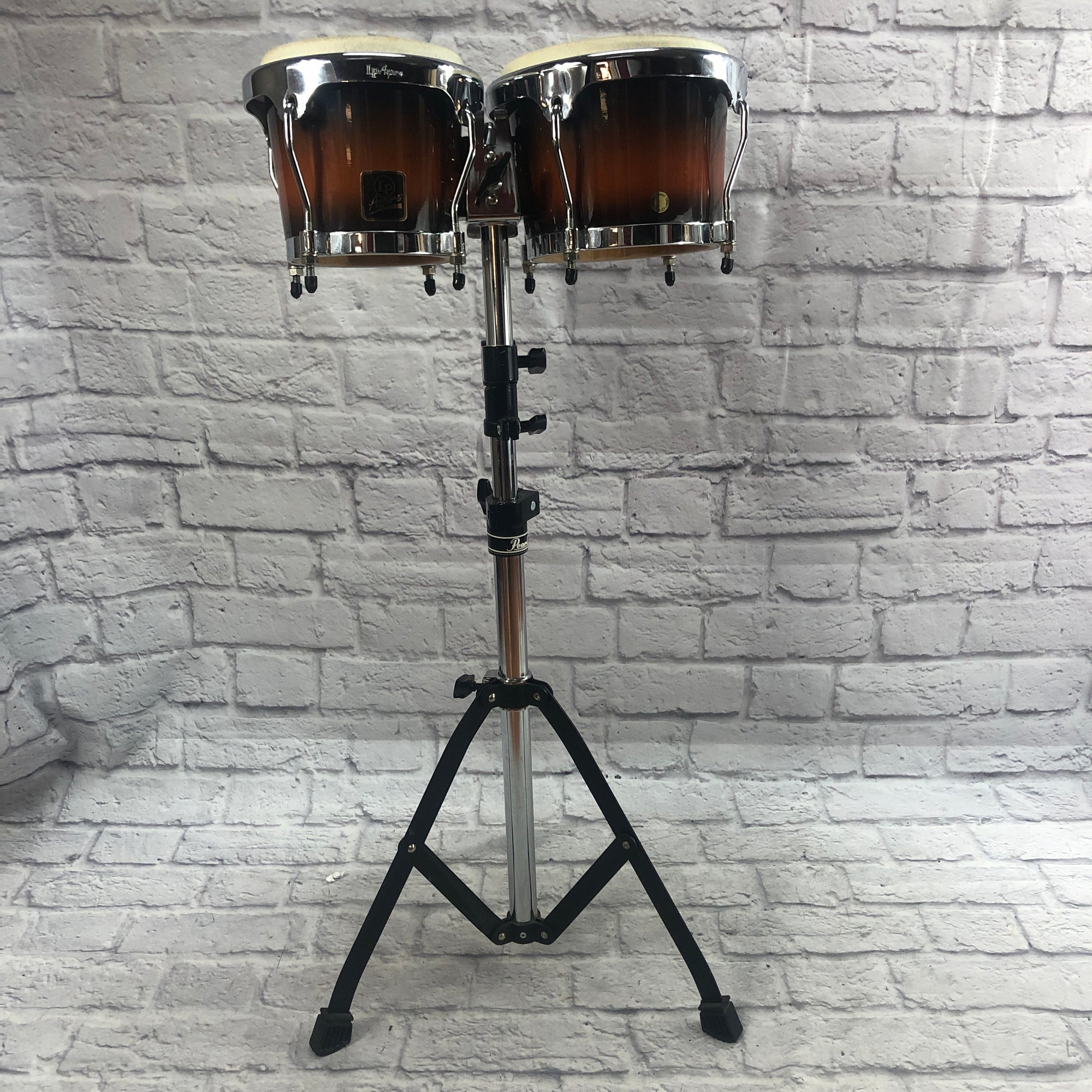 LP Aspire Bongos with Pearl Bongo Stand
