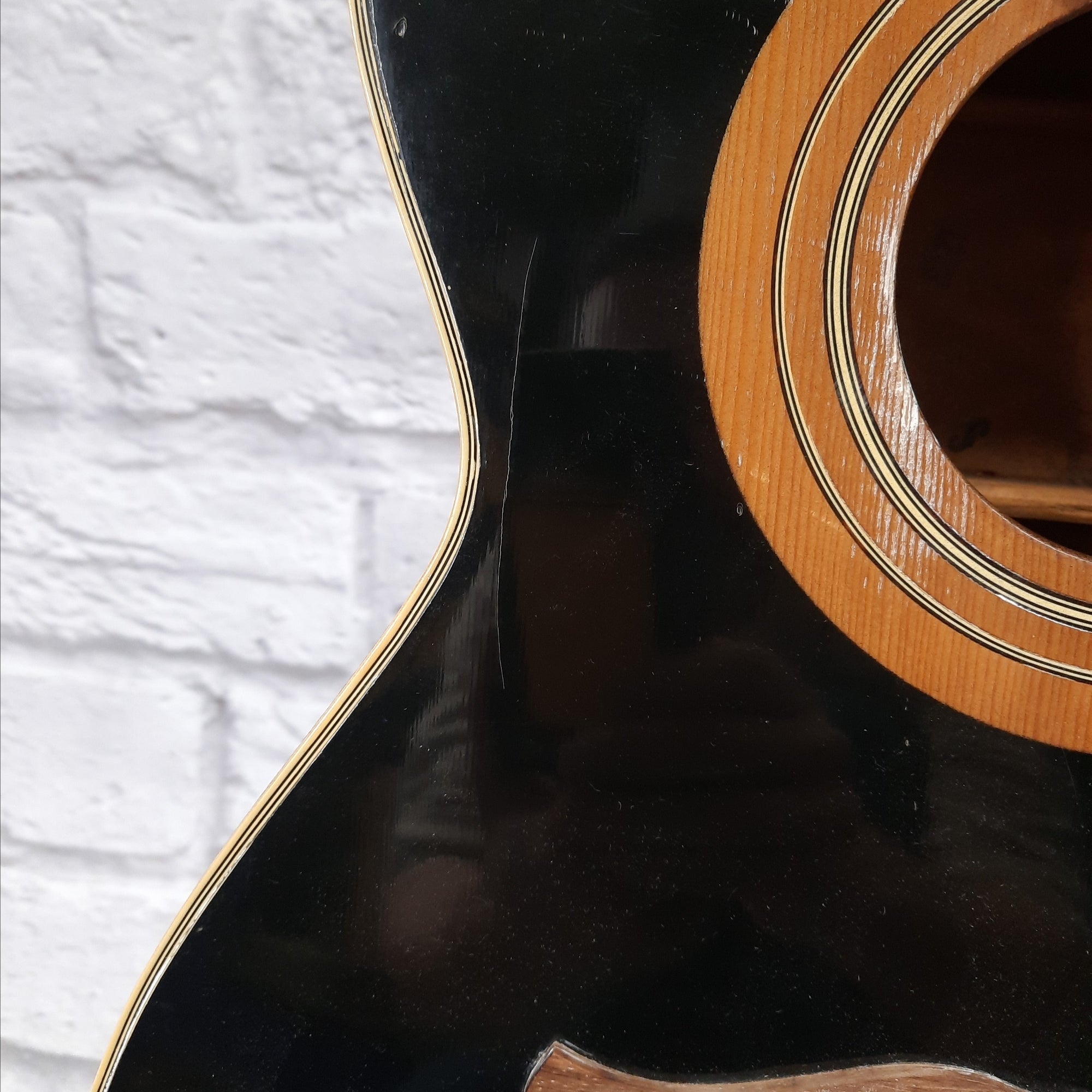 Vintage 1971 Harmony Sovereign H1204 Acoustic Guitar in Black Finish - Project