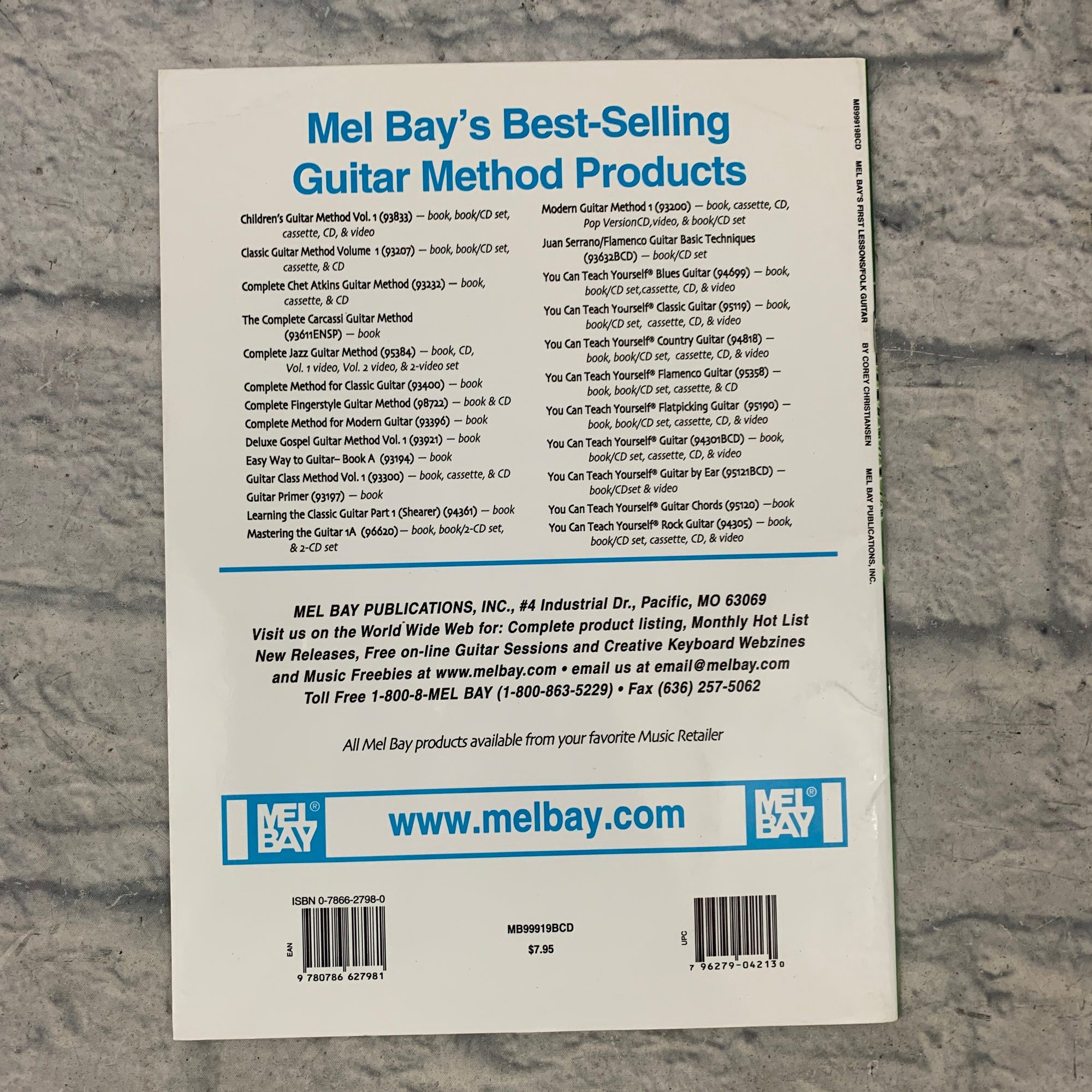 Mel Bay First Lessons: Folk Guitar Book with CD