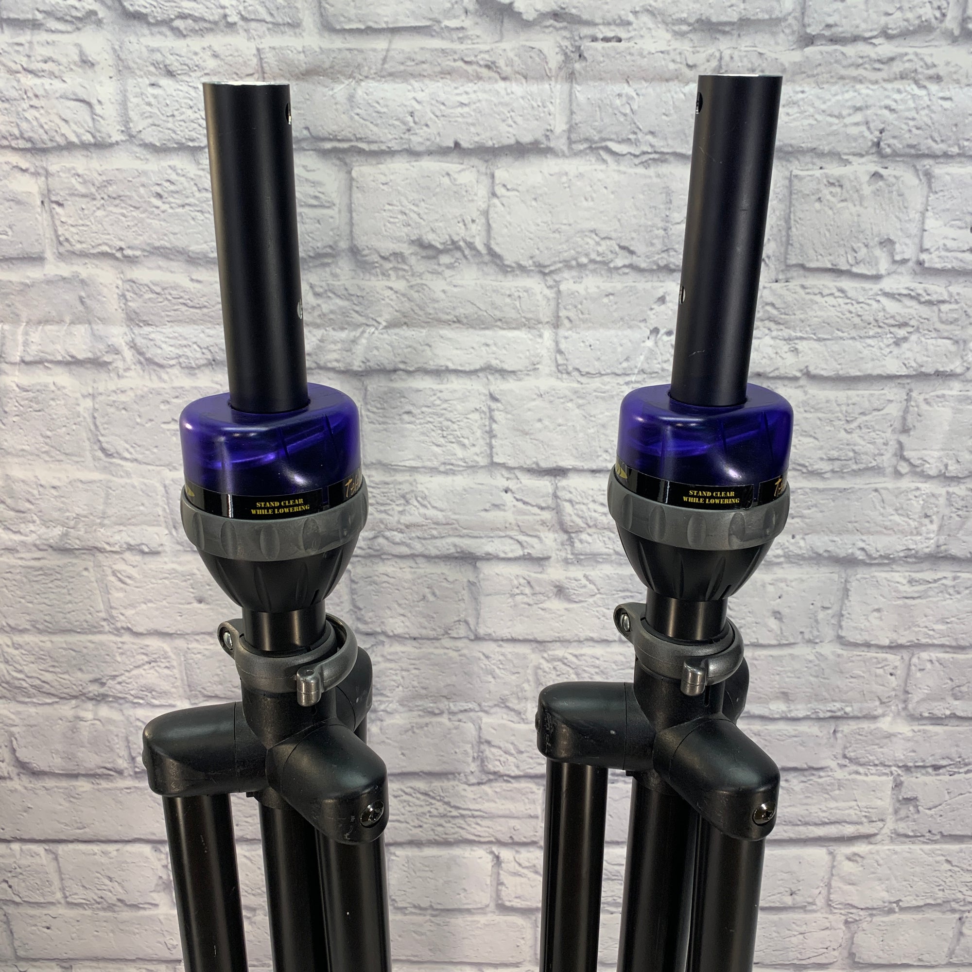 Ultimate Support Telelock TS-90B Speaker Pole Stands Pair w Case