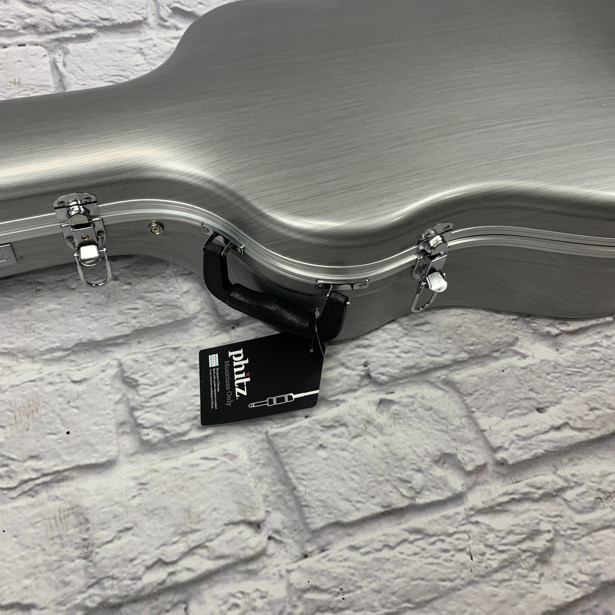 Phitz Standard Dreadnought Acoustic Guitar Hard Case, Silver