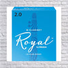 Rico Royal Bb Clarinet Reeds, Strength 2.0, 10-pack Multi-Colored