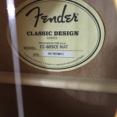 Fender CC-60SCE Natural Acoustic Electric Guitar