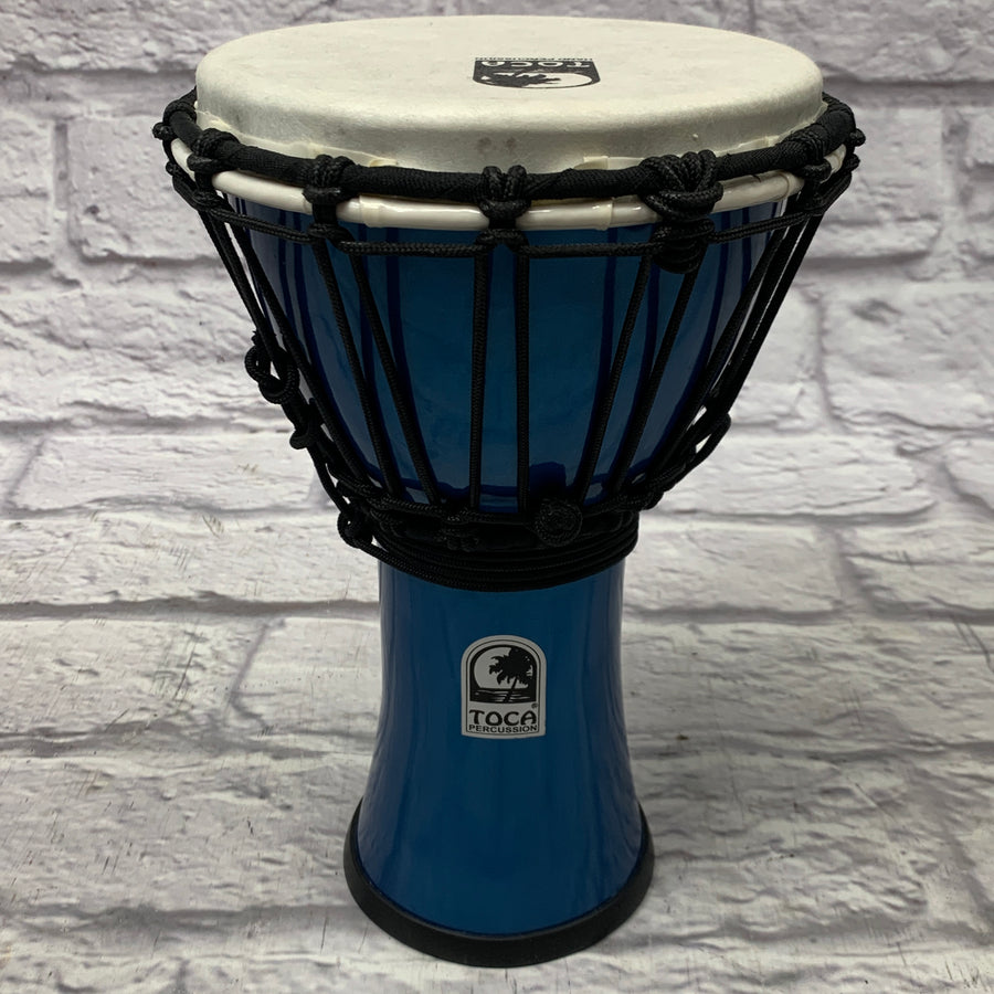 Toca TFCDJ-7 Freestyle Colorsound 7" Rope Tuned Djembe - Metallic Blue