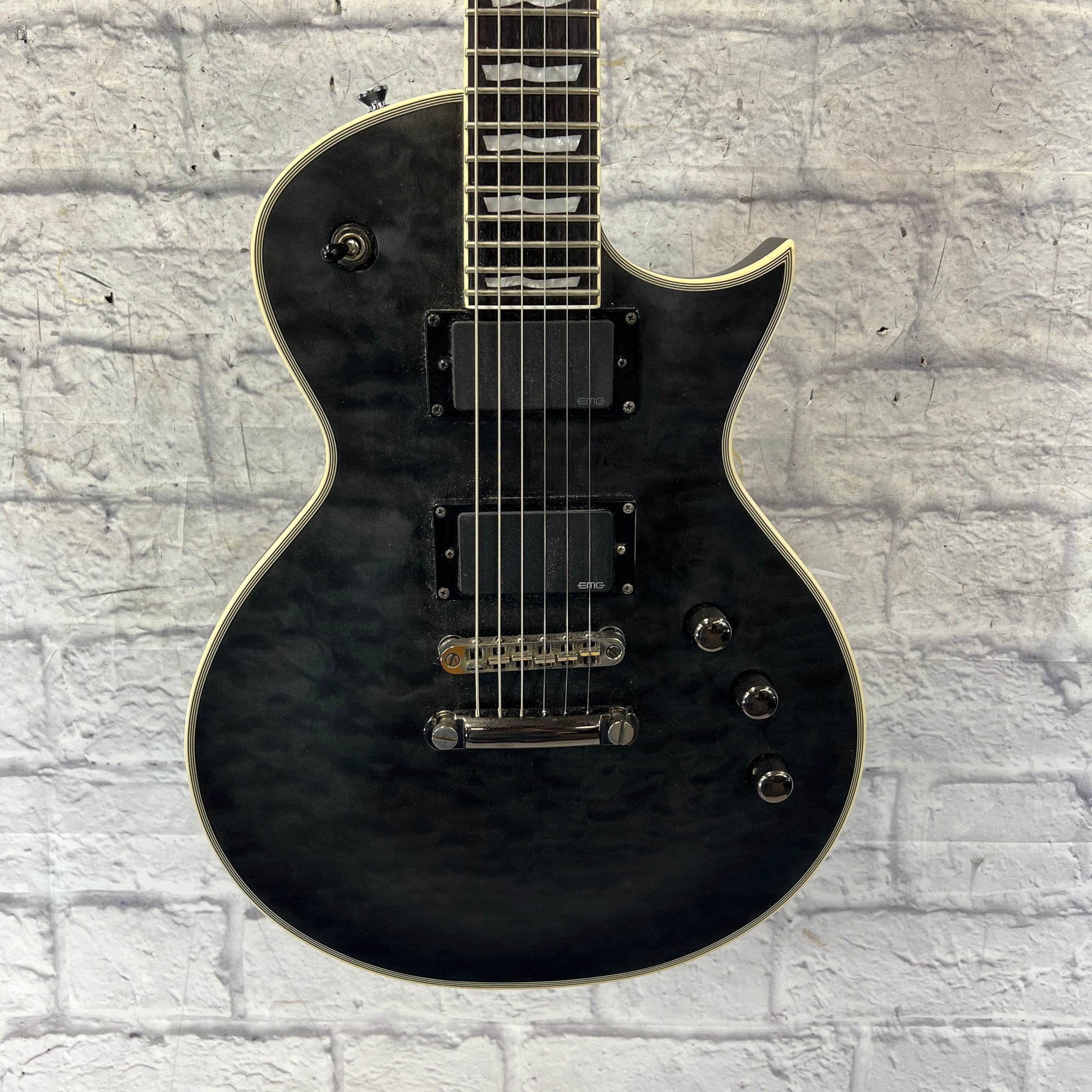 LTD EC-401QM Transparent Black Electric Guitar