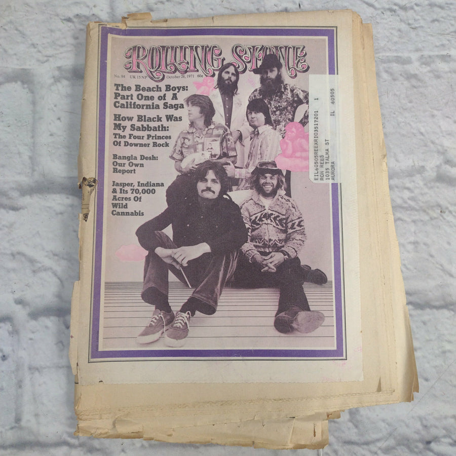Vintage Rolling Stone Magazine - No 94 October 28 1971 - Beach Boys Cover