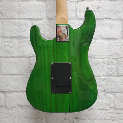 Unknown Strat Style Electric Guitar Trans Green