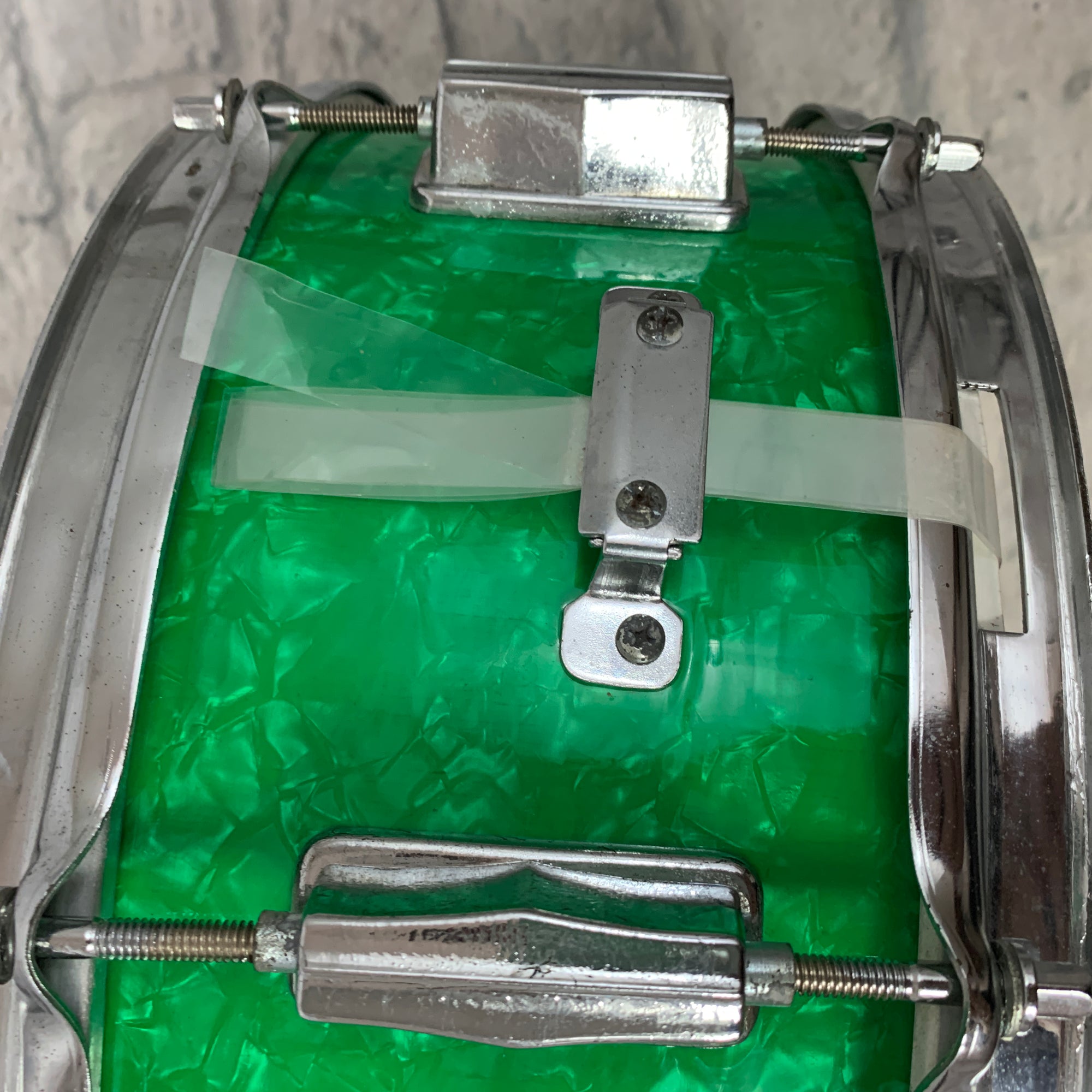 Vintage 1970s Kent 14x5 inch Snare Drum Green Pearl