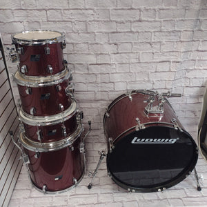 Ludwig Backbeat 5pc Drum Kit Wine Red Sparkle