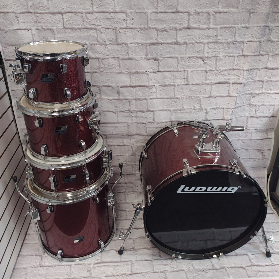 Ludwig Backbeat 5pc Drum Kit Wine Red Sparkle