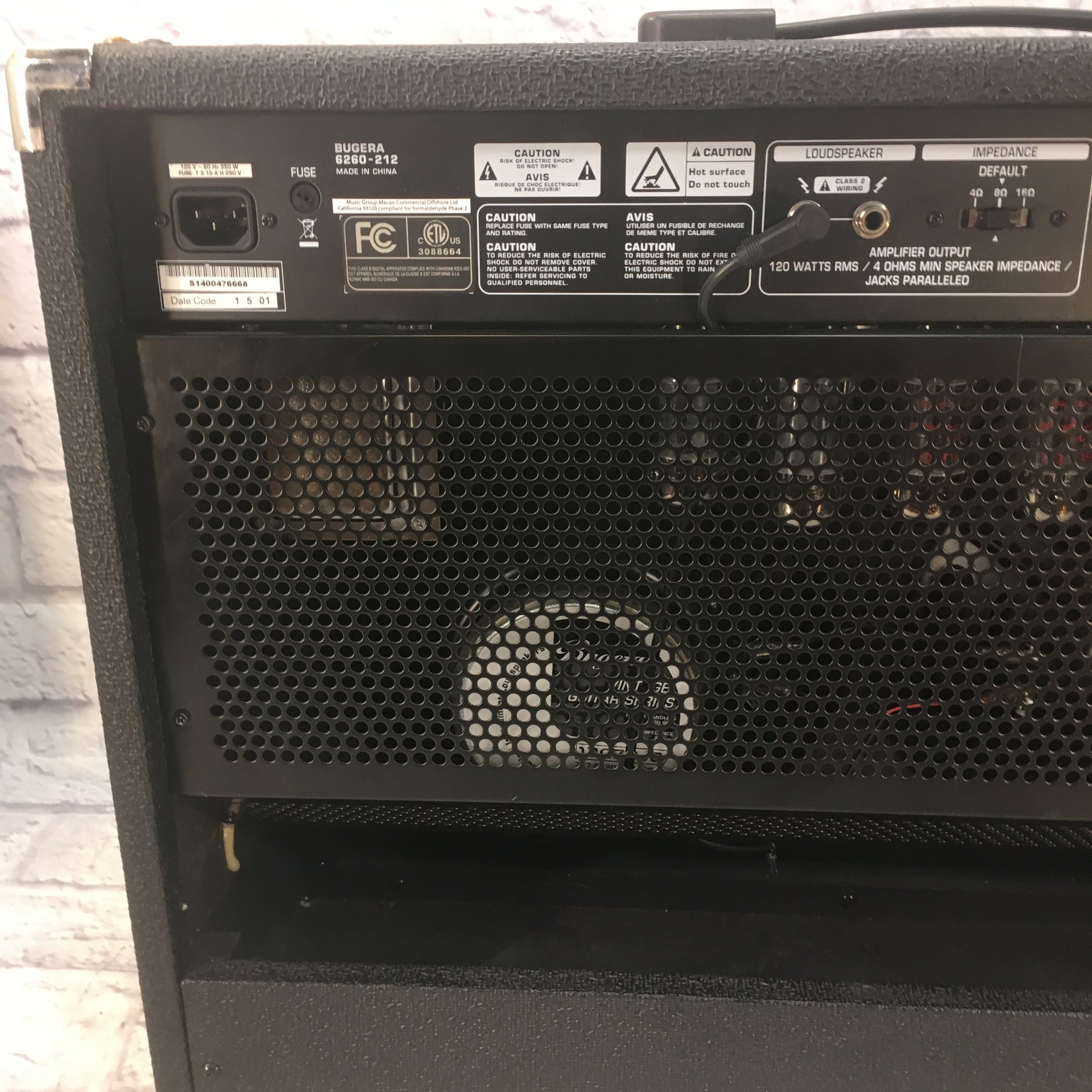 Bugera 6260 120w 212 Combo Amp w Footswitch