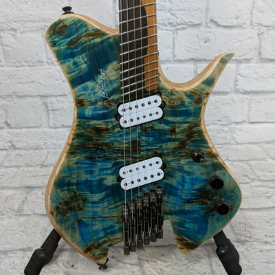 Blackat HSA Poplar Burl Trans Blue over 3pc Black Limba 6 String Electric Guitar