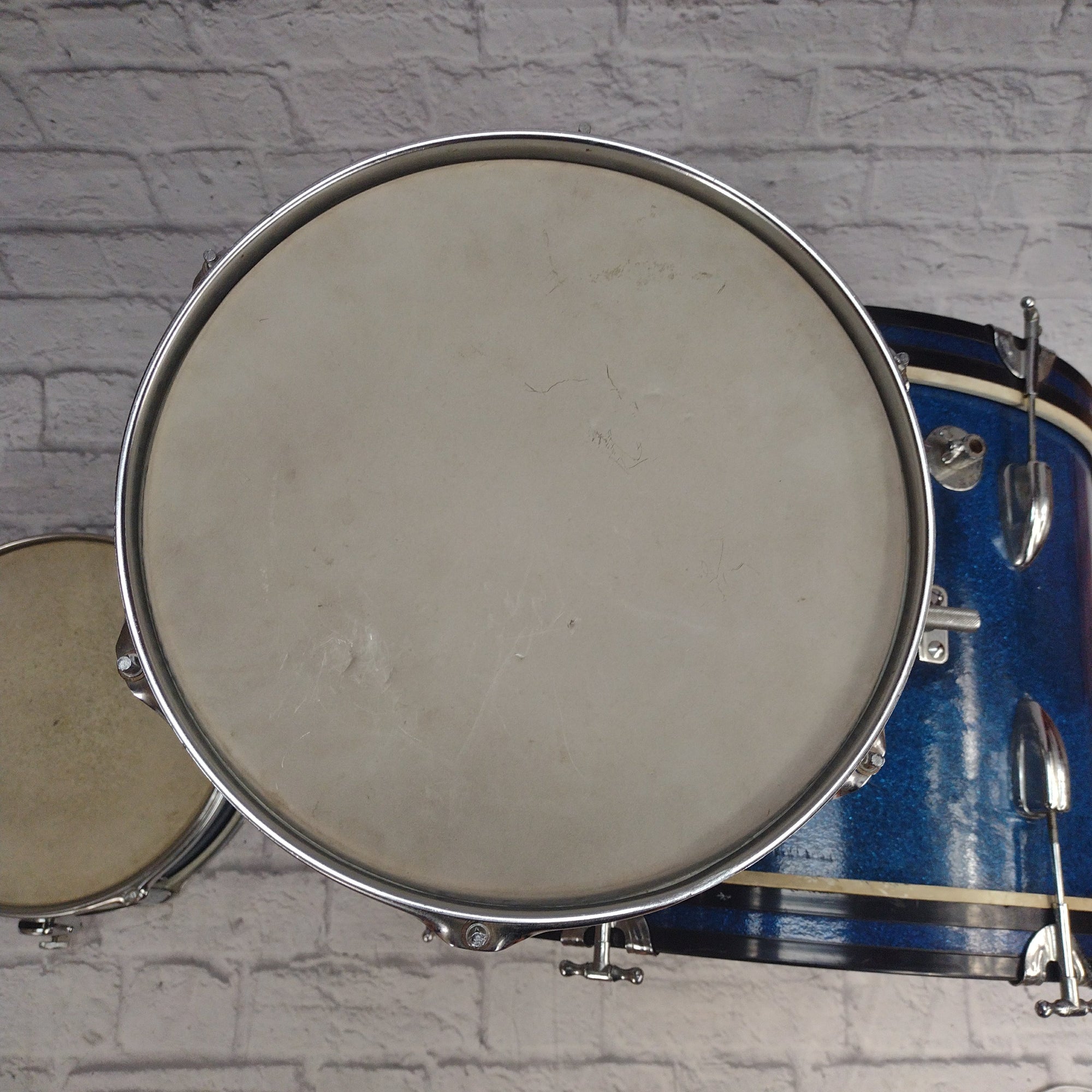Unknown Japanese Blue Sparkle 3pc Drum Set 1960s