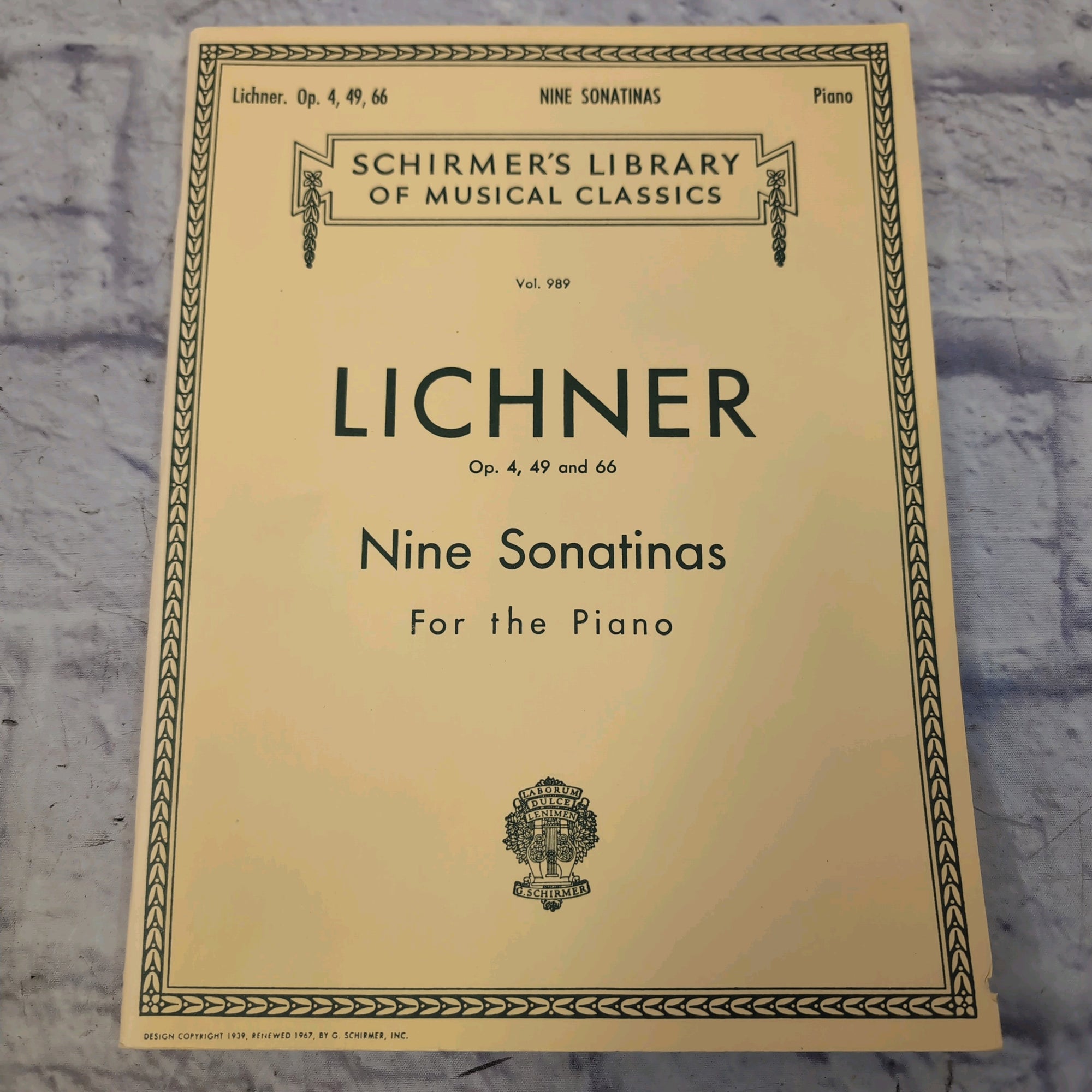 Schirmer's Library Lichner: Nine Sonatinas