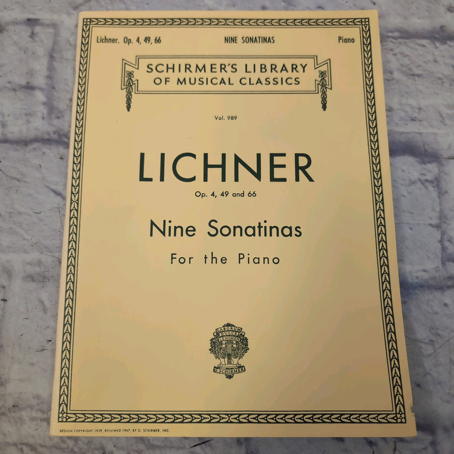Schirmer's Library Lichner: Nine Sonatinas